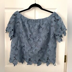 MISS ME Lacey Off Shoulders Top Size L Boho Cottagecore